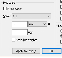 Configuração de escala de plotagem no paper space